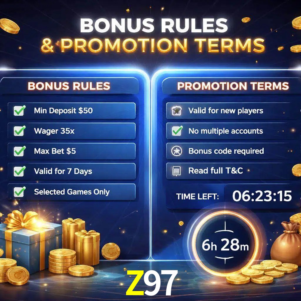Reglas de promoción Z97 y condiciones de bonos explicadas visualmente